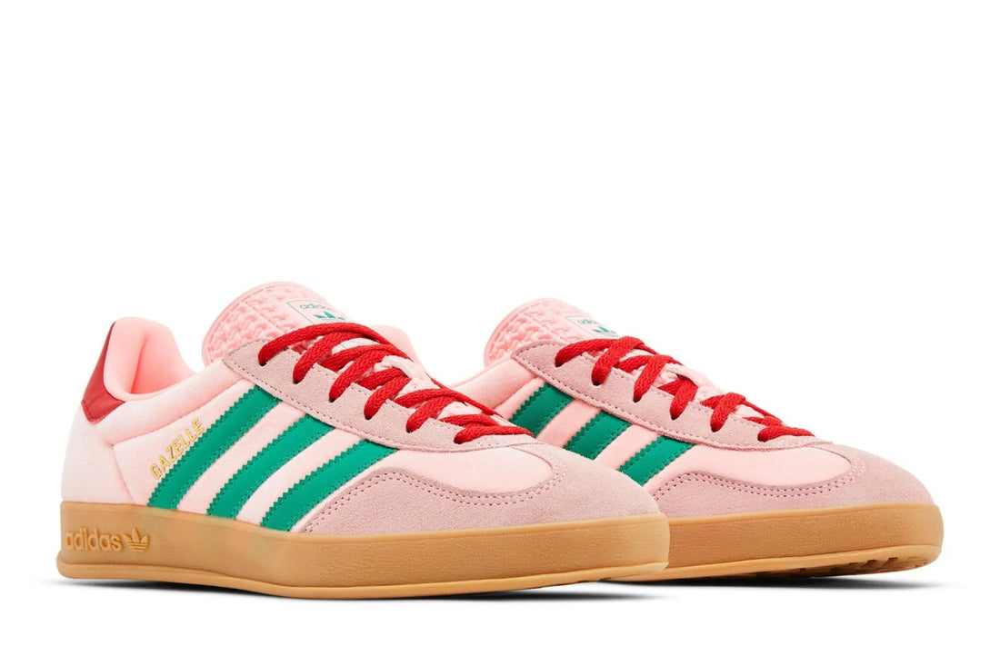 Adidas Gazelle Indoor Court Green Glow Pink Gum Rosa