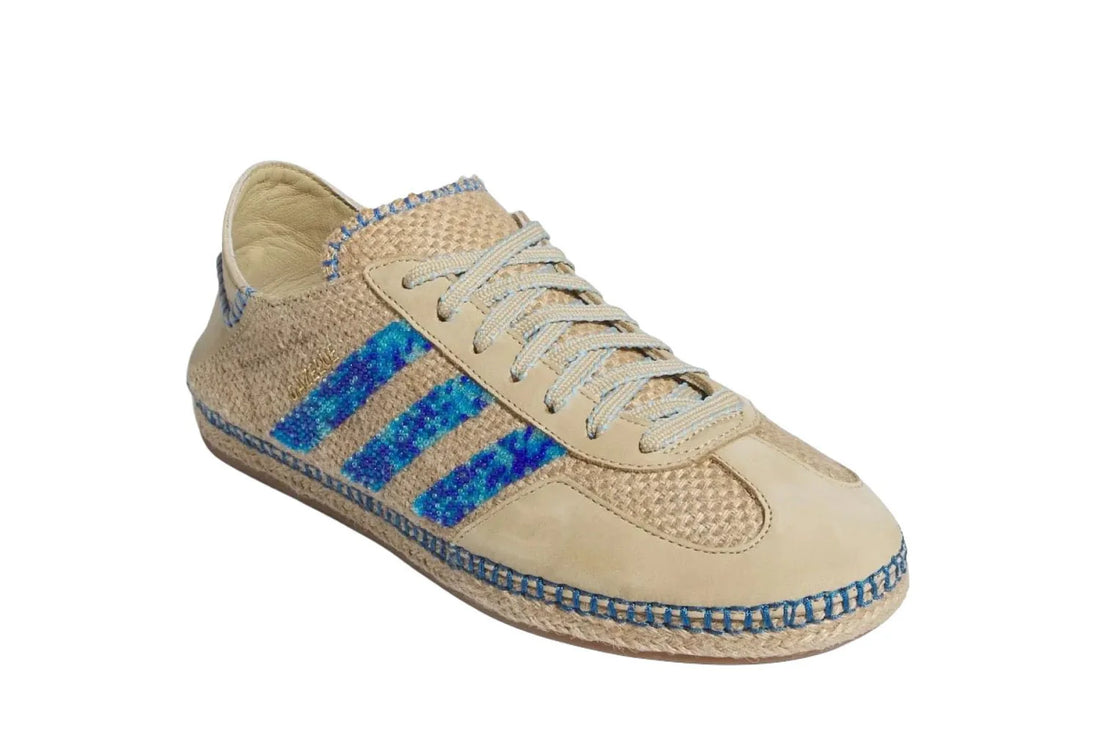 Adidas Gazelle x CLOT Linen Khaki Light Blue Marrom